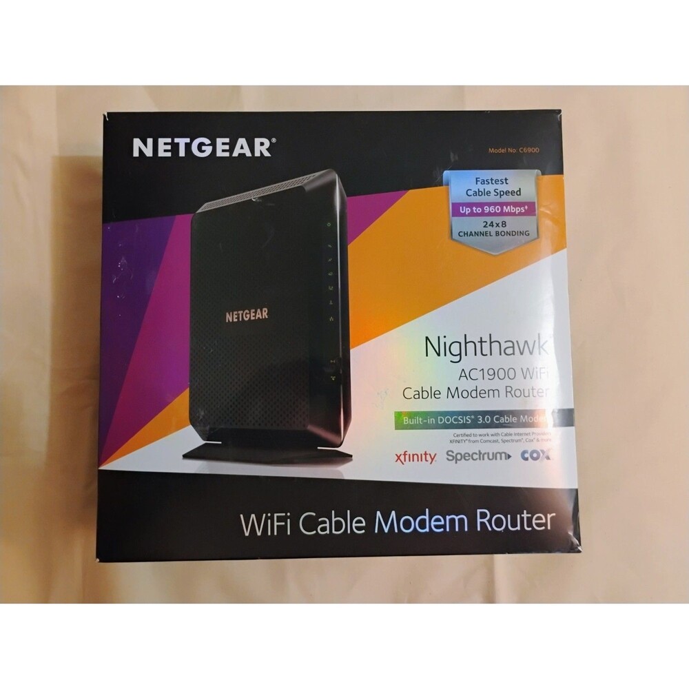 NETGEAR Nighthawk AC1900 WiFi Cable Modem Router C6900
